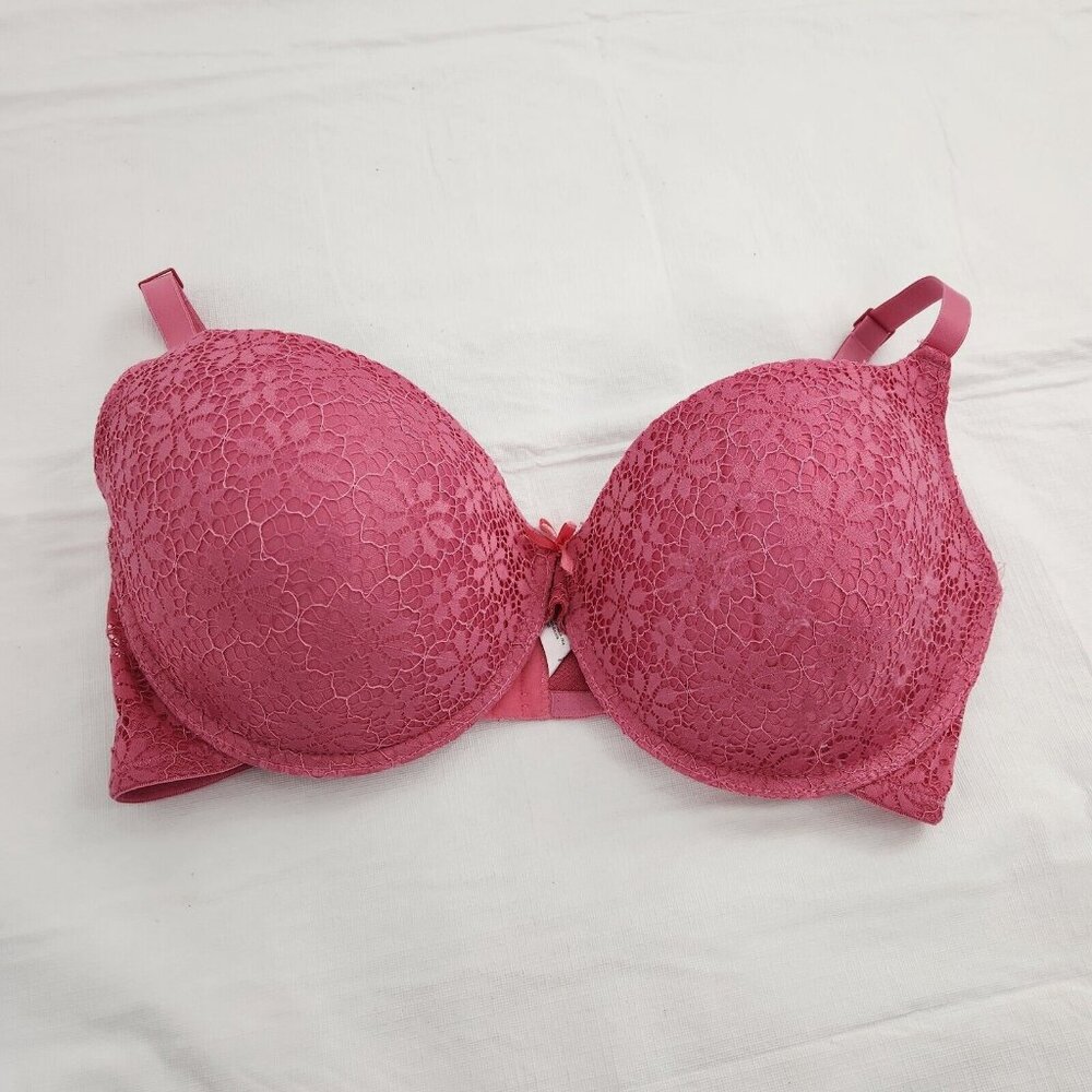 Laura Ashley Bra 40DD Dark Pink Women's Underwire Flowers
